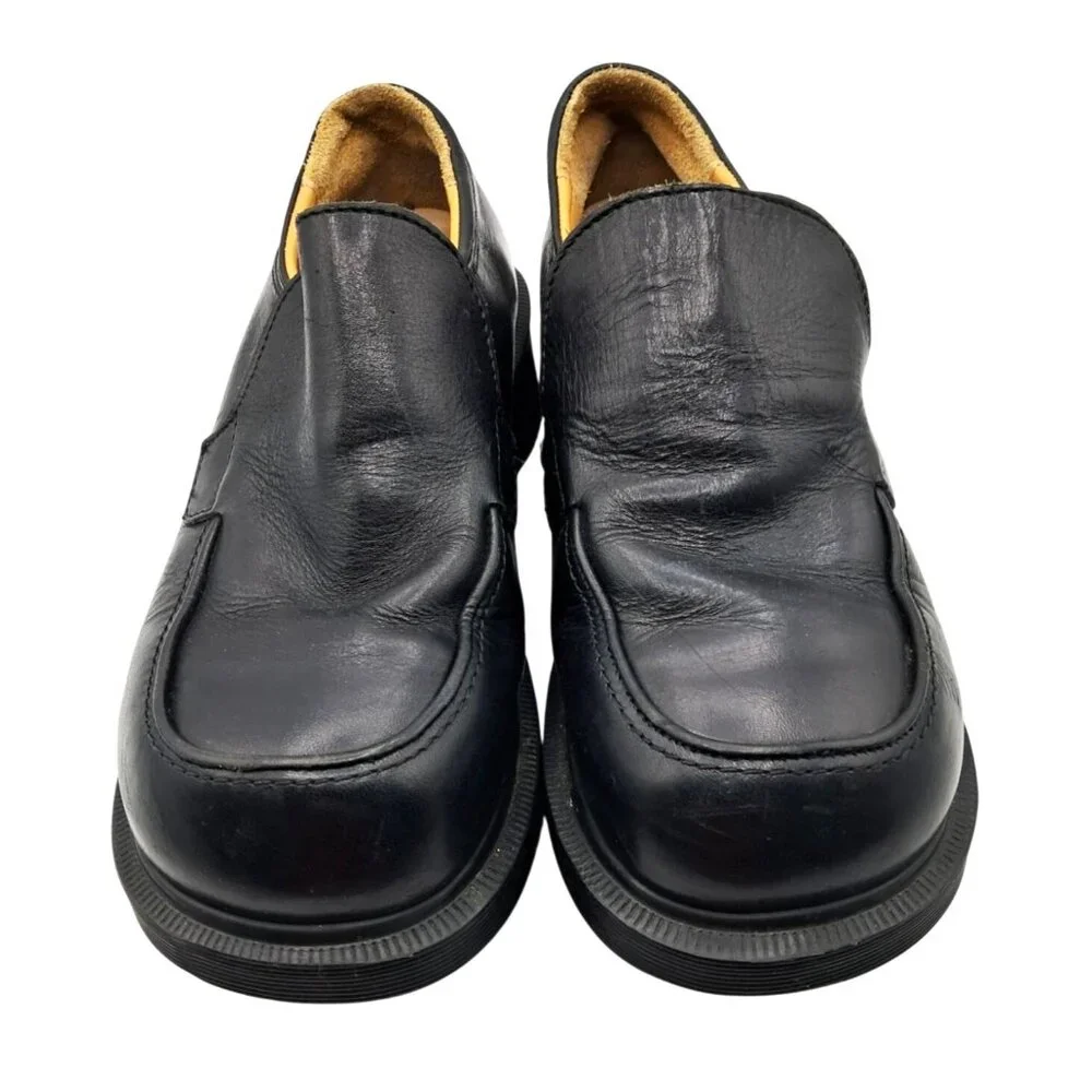 Dr Martens Platform Shoes Womens Size 8 8670 England Chunky Black Leather Loafer - Picture 3 of 14